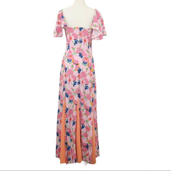 STAUD BAYA DRESS ABSTRACT PEACH BLOSSOM DRESS - Picture 9 of 13